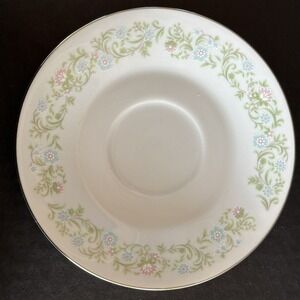 TOWNE HOUSE, Georgia- 8 Saucers, 3600 Pink, Blue & White Flowers, Green Leaves